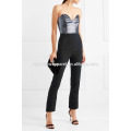 Strapless Lurex and Crepe Jumpsuit Manufacture Wholesale Fashion Women Apparel (TA3001J)